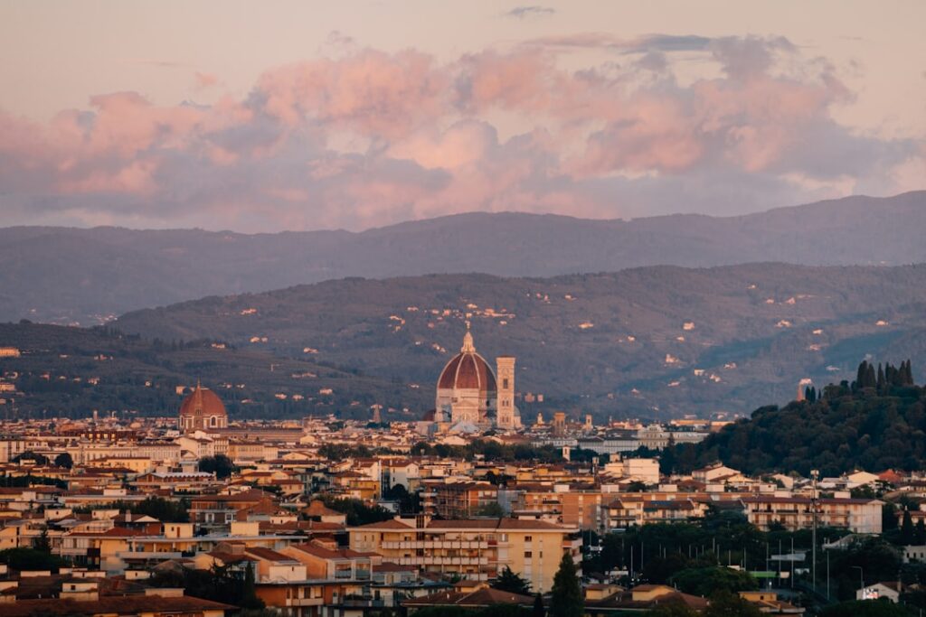 Florence Cathedral dome sunset view
