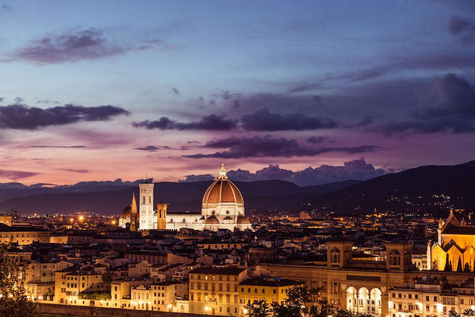 Florence Duomo night illuminated